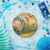 ヴィンテージカワイトチキンとイースターエッグキャリッジ ペーパープレート (パーティー)