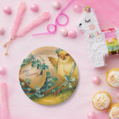 ヴィンテージカワイトチキンとイースターエッグキャリッジ ペーパープレート (パーティー)