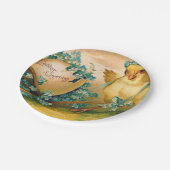 ヴィンテージカワイトチキンとイースターエッグキャリッジ ペーパープレート (アングル)