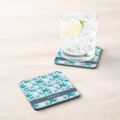 ヴィンテージカワウズフローラルパターンブルー コースター (右側)