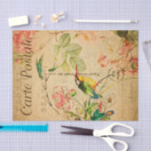 ヴィンテージカワウソフローラの花フランスの 薄葉紙 (クラフト)