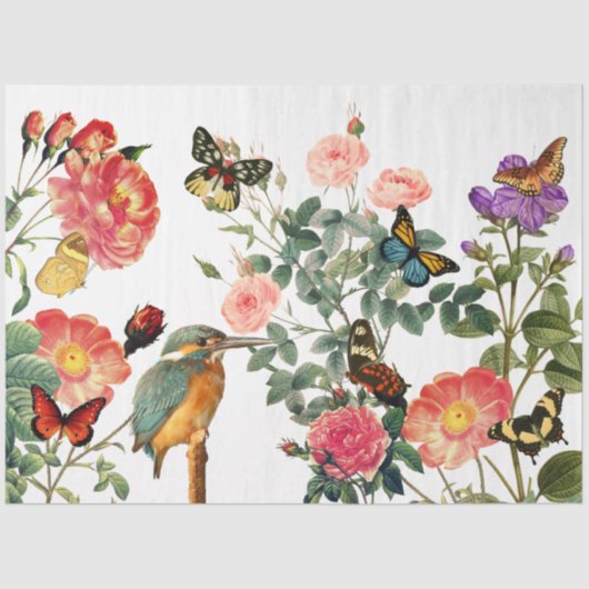 ヴィンテージカワセフ、花の蝶の切り離 薄葉紙 (正面)