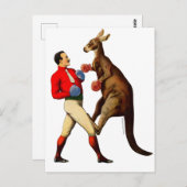 ヴィンテージカンガルーボクサーボクシングスポーツ ポストカード (正面/裏面)