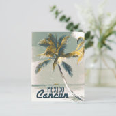 ヴィンテージカンクンメキシコポスターアートトラベル ポストカード (スタンド正面)