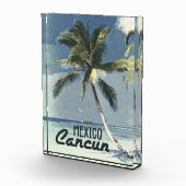 ヴィンテージカンクンメキシコレトロポストカードトラベルアート フォトブロック (右)