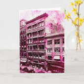 ヴィンテージカンザスシティピンクグランジ カード (黄色い花)