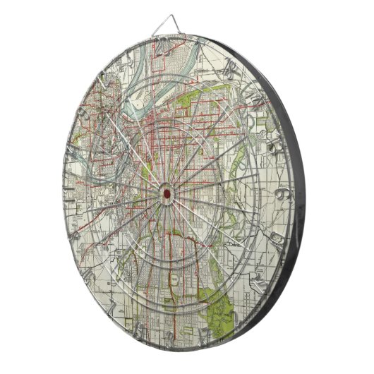 ヴィンテージカンザスシティミズーリの地図（1920年） ダーツボード (正面右)