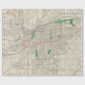 ヴィンテージカンザスシティーの地図（1893年） ラッピングペーパー (フラット)