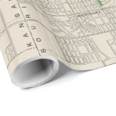 ヴィンテージカンザスシティーの地図（1893年） ラッピングペーパー (ロールコーナー)