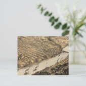 ヴィンテージカンザスシティーの絵図(1869) ポストカード (スタンド正面)