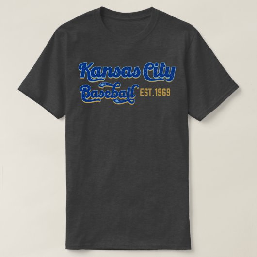 ヴィンテージカンザスシティ野球Est 1969ベースボールロフ Tシャツ (デザイン正面)