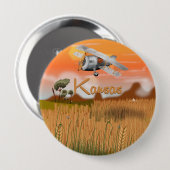 「ヴィンテージカンザス小麦畑旅行ポスター」「カンザス 缶バッジ (正面&裏面)