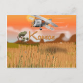 ヴィンテージカンザス小麦畑旅行ポスター ポストカード (正面)
