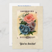 ヴィンテージカンターベリーベルフラワーシードパケット 招待状 (正面/裏面)