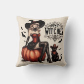ヴィンテージカントリーおもしろい西ウィッチハロウィーン クッション (裏面)