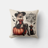 ヴィンテージカントリーおもしろい西ウィッチハロウィーン クッション (正面)