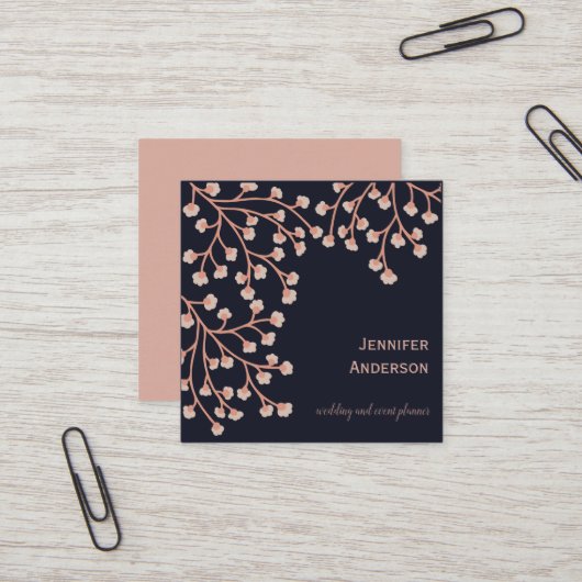 ヴィンテージカントリーさくらんぼブロッサムフローラ スクエア名刺 (正面/裏面インサイチュ)