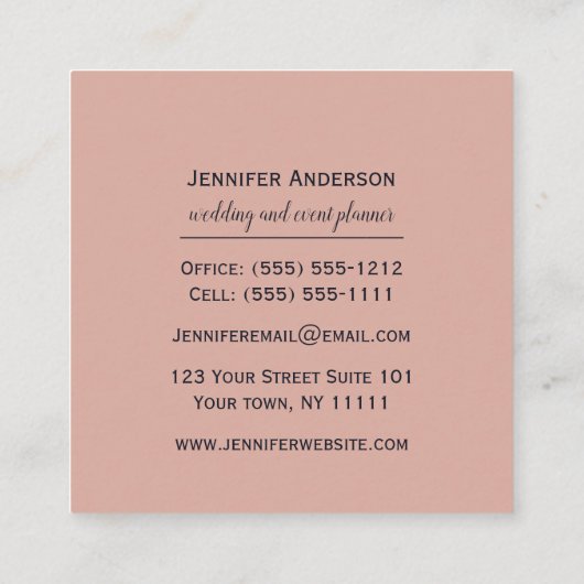 ヴィンテージカントリーさくらんぼブロッサムフローラ スクエア名刺 (裏面)