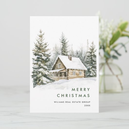 ヴィンテージカントリーなホースのクリスマスツリー法人 シーズンカード (スタンド正面)