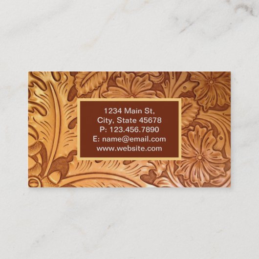 ヴィンテージカントリーのカウボーイ工具革西部 名刺 (裏面)