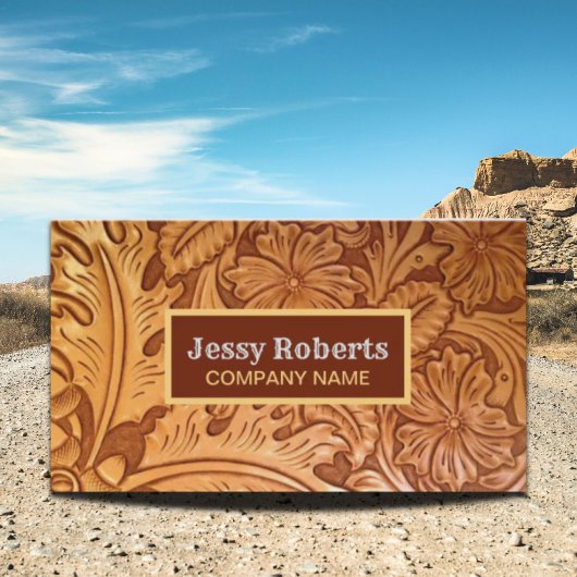 ヴィンテージカントリーのカウボーイ工具革西部 名刺