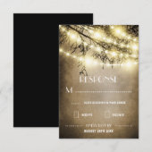 ヴィンテージカントリーの木の結婚式の出欠確認カード 出欠カード (正面/裏面)