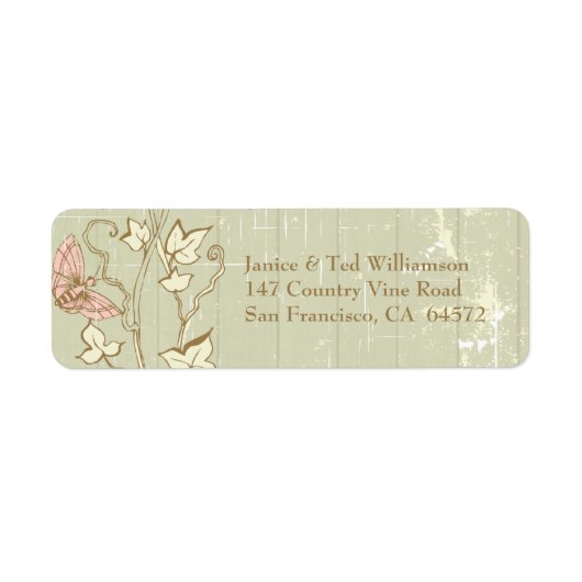 ヴィンテージカントリーの素朴なクリーム住所 シール (正面)