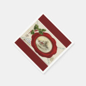 ヴィンテージカントリーウィンターシーンハッピーニューイヤー紙 スタンダードカクテルナプキン (角)