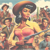 ヴィンテージカントリーウェスタン女性 シール (正面)