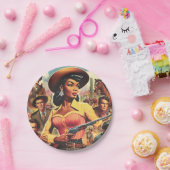 ヴィンテージカントリーウェスタン女性 ペーパープレート (パーティー)