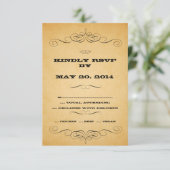 ヴィンテージカントリーウェディングの返信おしゃれな渦巻き 出欠カード (スタンド正面)