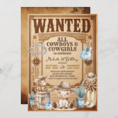 ヴィンテージカントリーウエスタンウォッチング誕生日 招待状 (正面/裏面)