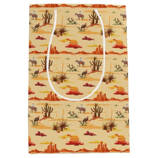 ヴィンテージカントリーウエスタンカウボーイ ミディアムペーパーバッグ (正面)