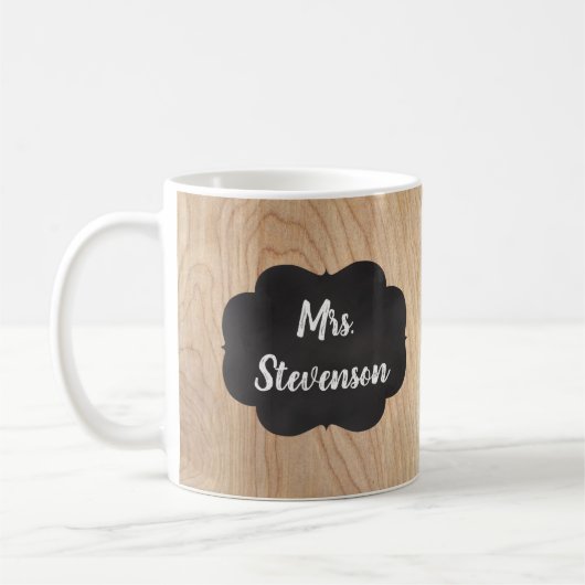 ヴィンテージカントリーウッドオス/メス先生カスタム コーヒーマグカップ (左)