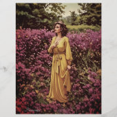 ヴィンテージカントリーガーデンレディフローラスクラップブック紙 (正面)