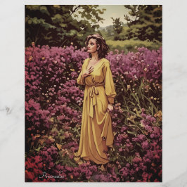 ヴィンテージカントリーガーデンレディフローラスクラップブック紙