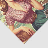 ヴィンテージカントリーガールのイラスト 薄葉紙 (詳細)