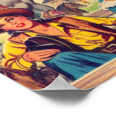 ヴィンテージカントリーガールイラストレーション ポスター (角)