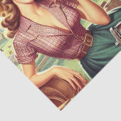 ヴィンテージカントリーガールイラストレーション 薄葉紙 (詳細)