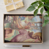 ヴィンテージカントリーガールイラストレーション 薄葉紙 (ギフト)