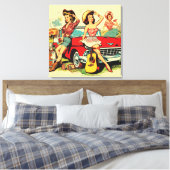 ヴィンテージカントリーガールズ キャンバスプリント (インサイチュ (寝室))