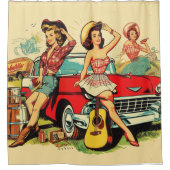 ヴィンテージカントリーガールズ シャワーカーテン (正面)