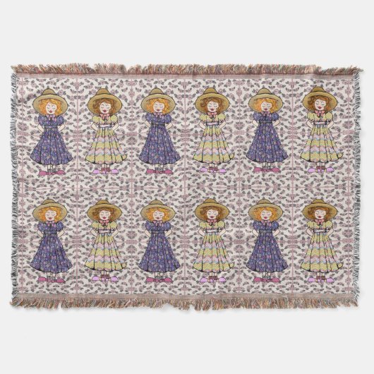 ヴィンテージカントリーガールズ スローブランケット (正面)