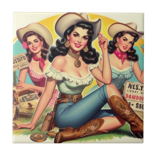 ヴィンテージカントリーガールズ タイル (正面)