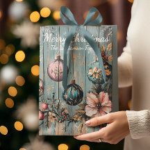 ヴィンテージカントリークリスマスの田舎家風ウッド