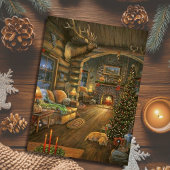 ヴィンテージカントリークリスマスキャビン シーズンポストカード