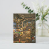 ヴィンテージカントリークリスマスキャビン シーズンポストカード (スタンド正面)