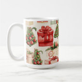 ヴィンテージカントリークリスマスツリーとギフトホリデー コーヒーマグカップ (左)