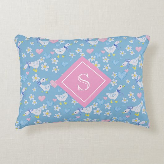 ヴィンテージカントリーゲーズパターンモノグラム アクセントクッション (正面)