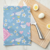 ヴィンテージカントリーゲーズパターンモノグラム キッチンタオル (四つ折り)